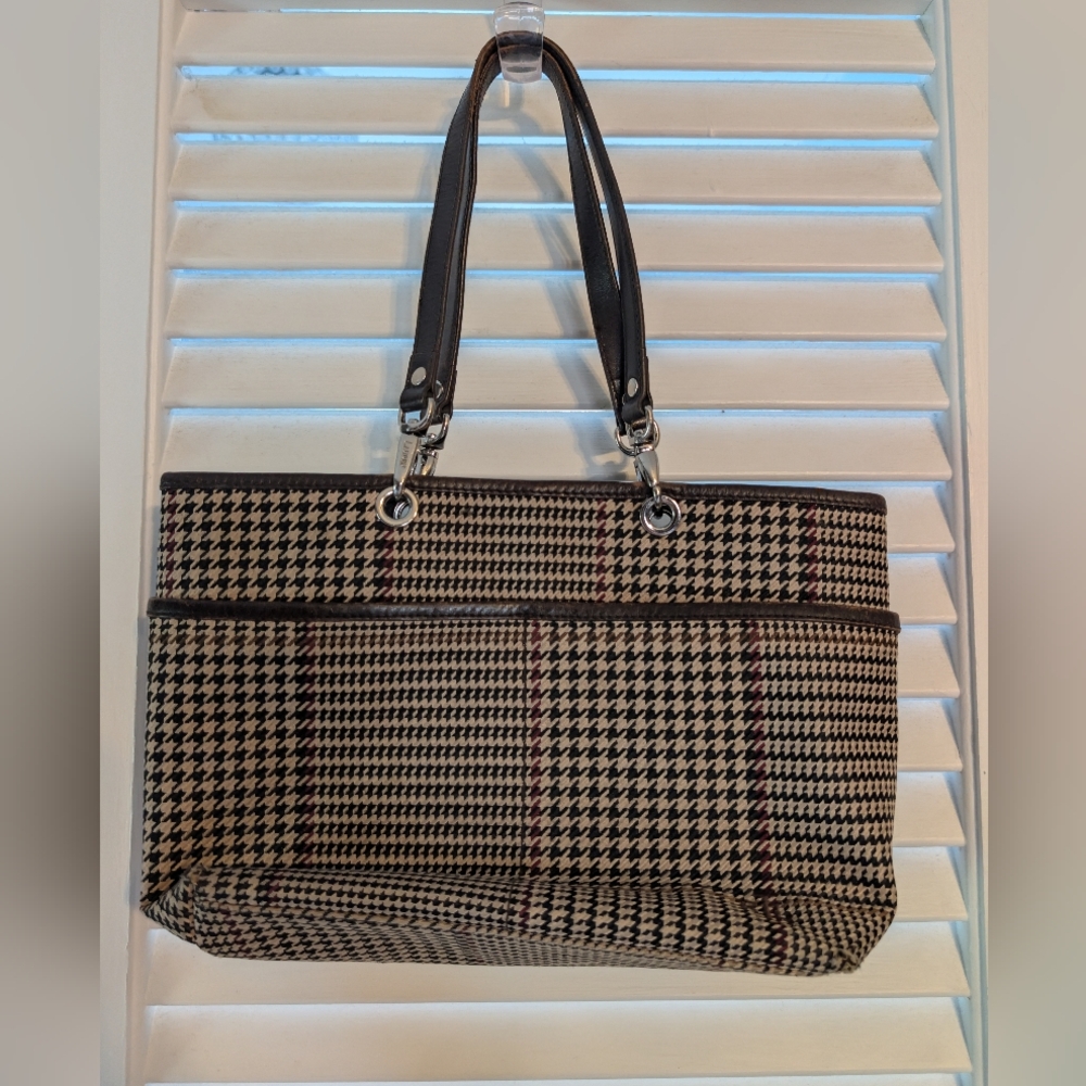 Lauren Ralph Lauren Brown Houndstooth Purse Some Wear From Early 00s Shoulder